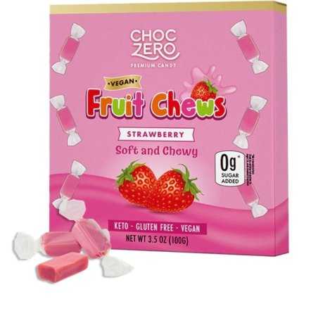 ChocZero Vegan Fruit Chews, Strawberry - 100 grams