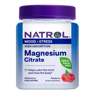 Natrol High Absorption Magnesium Citrate, Raspberry - 60 gummies