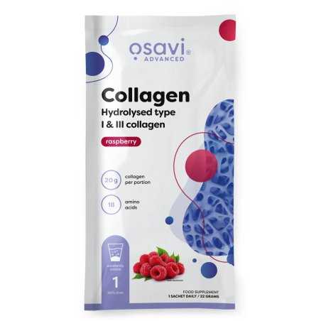 Osavi Collagen Hydrolysed Type I & III, Raspberry - 22 grams (1