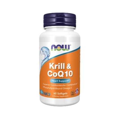 NOW Krill & CoQ10 60 minkštųjų kapsulių