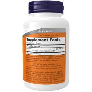 NOW L-Lysine 1000mg 100 tab.