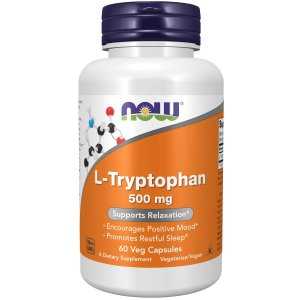 NOW L-Tryptophan 500mg 60 veg, kaps.