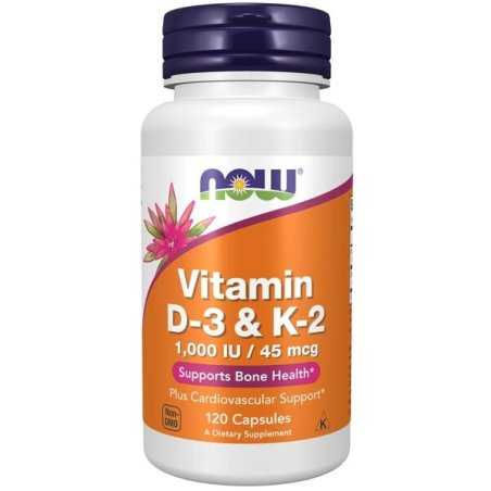 NOW Foods Vitamin D-3 & K-2 - 120 caps