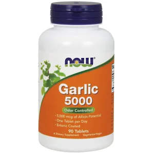 NOW Foods Garlic 5000, Odor Controlled - 90 tablets
