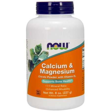 NOW Foods Calcium & Magnesium, Citrate Powder with Vitamin D3 -