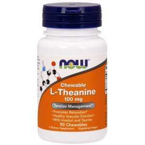 NOW Foods L-Theanine with Inositol and Taurine, 100mg - 90 chewables