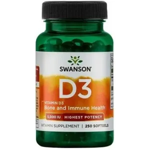 Swanson Vitamin D-3, 5000 IU - 250 softgels