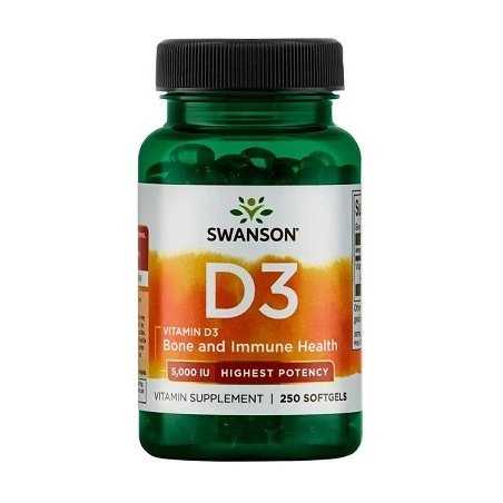 Swanson Vitamin D-3, 5000 IU - 250 softgels