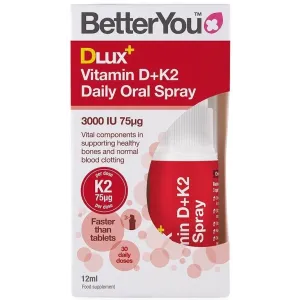 BetterYou DLux+ Vitamin D+K2 Daily Oral Spray - 12 ml.