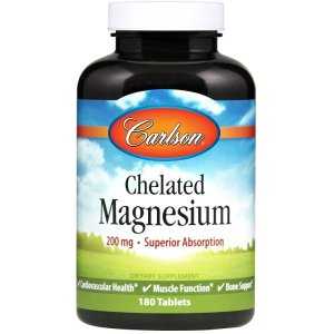 Carlson Labs Chelated Magnesium, 200mg - 180 tablets