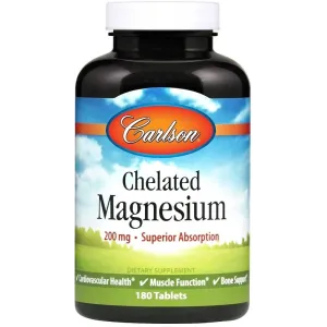 Carlson Labs Chelated Magnesium, 200mg - 180 tablets