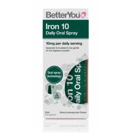 BetterYou Iron 10 Daily Oral Spray (10mg), Pomegranate - 25 ml.
