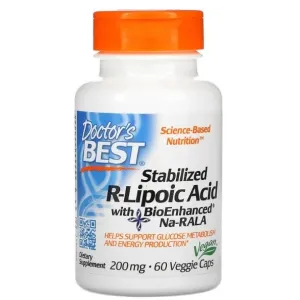 Doctor's Best Stabilized R Lipoic Acid with Na RALA, 200mg, 60-180 vcaps