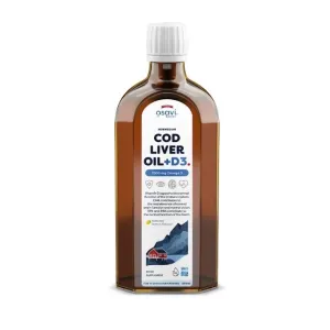 Osavi Norwegian Cod Liver Oil + D3, 1000mg Omega 3 (Lemon) - 250 ml.